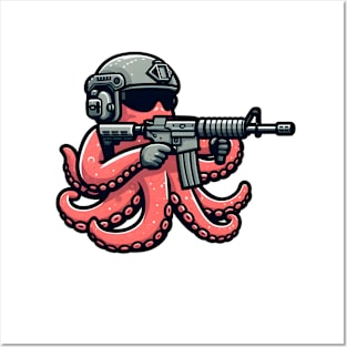 Tactical Octopus Adventure Tee: Where Intelligence Meets Style Posters and Art